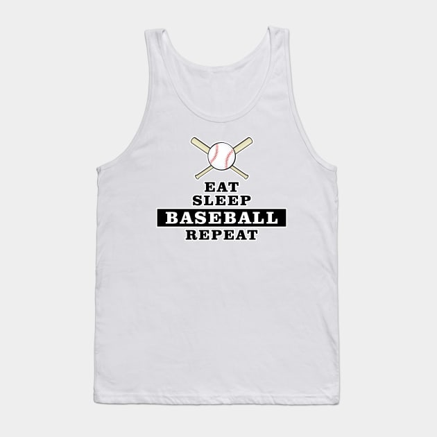 Eat, Sleep, Baseball, Reapeat Tank Top by DesignWood-Sport